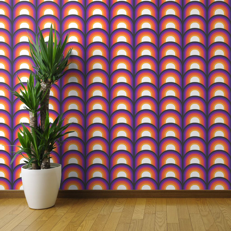 Ebern Designs Wienand 1970S Retro Removable Wallpaper | Wayfair